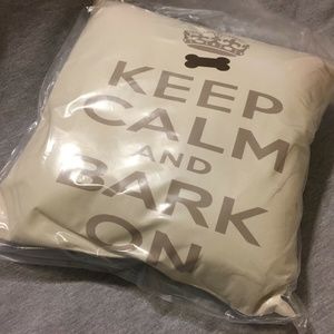 "Keep Calm And Bark On" Indoor Throw Pillow